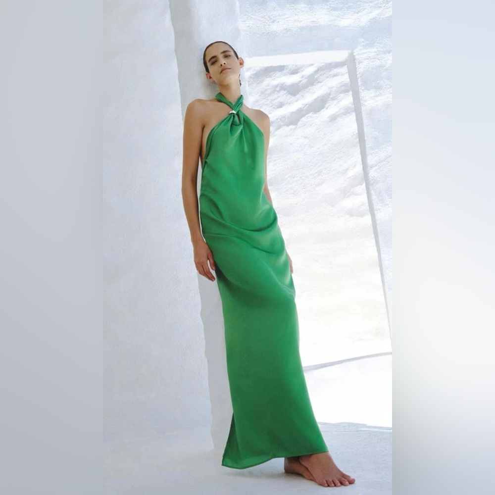 Baobab Green Halter dress